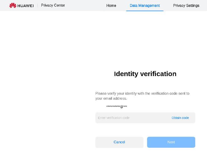 Request Your Data password verification